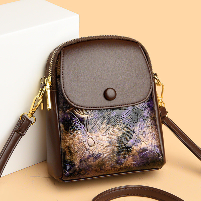 Women's Summer Fashion Soft Leather Independent Mobile Phone Bags