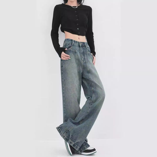 Gradient Slightly Spicy American Retro Design Jeans
