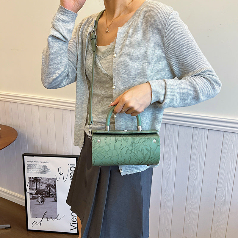 Women's Box Fashion Embossing Portable Advanced Texture Crossbody Bags