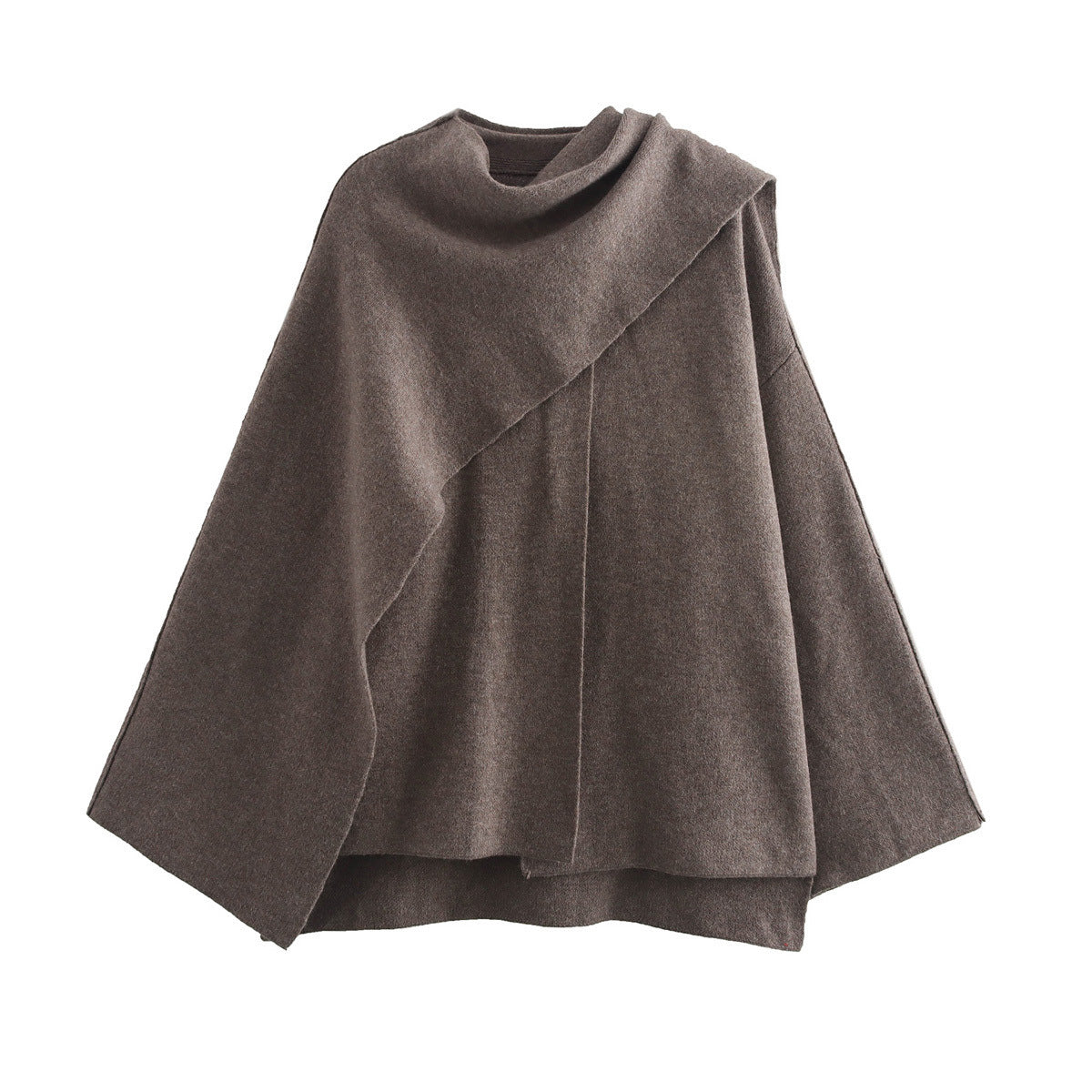 Women's Graceful Asymmetric Scarf Knitted Overcoat Jackets