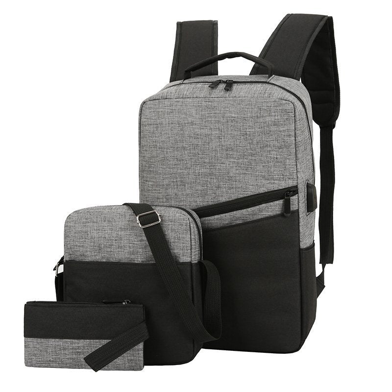 Fashion Three-piece Set Man Pair Korean Backpacks