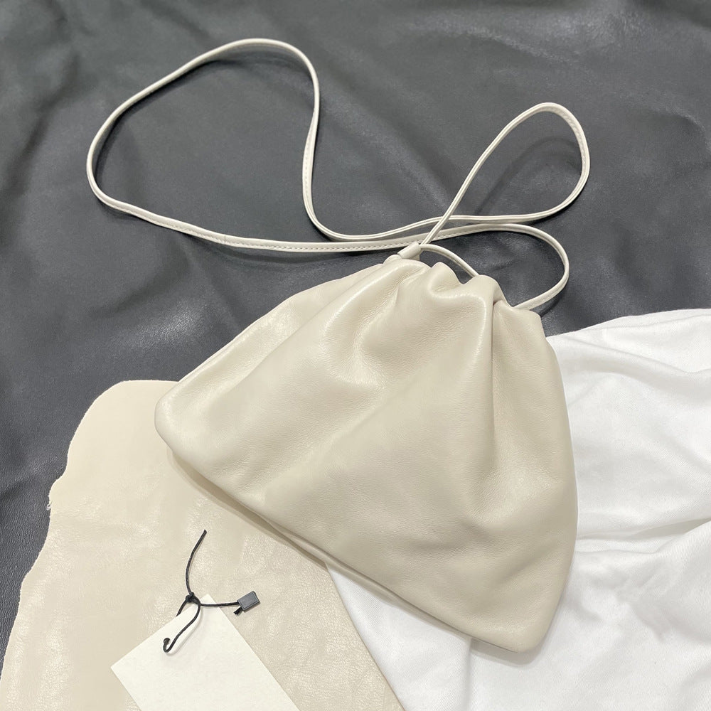 Graceful Niche Underarm Sheepskin Cloud Drawstring Crossbody Bags