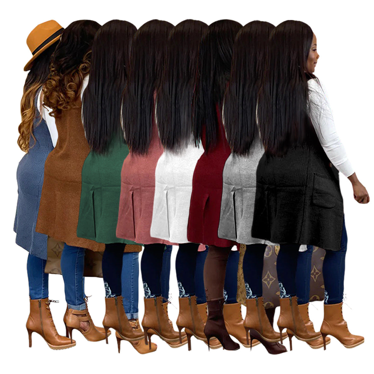 Women's Casual Solid Color Sleeveless Knit Sweaters