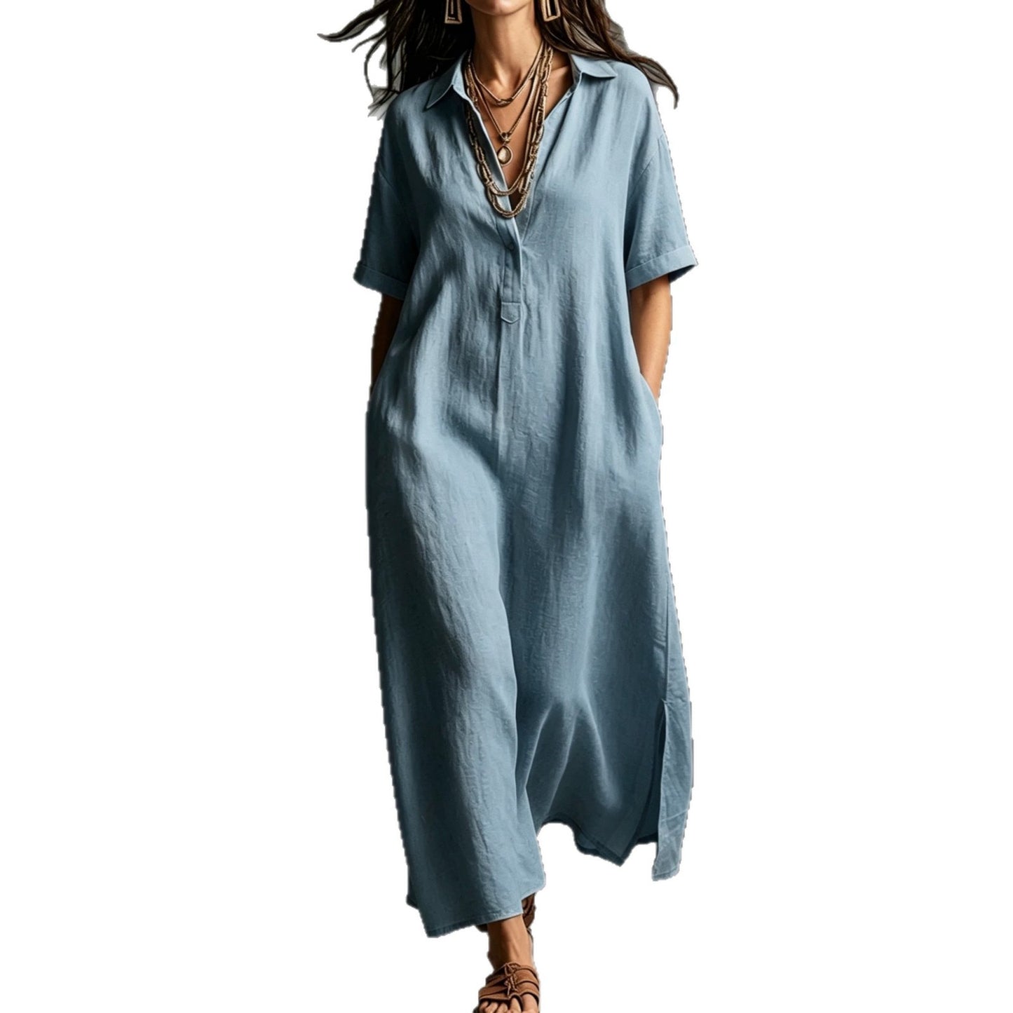 Women's Cotton Linen Simplicity Elegant Solid Color Shorts