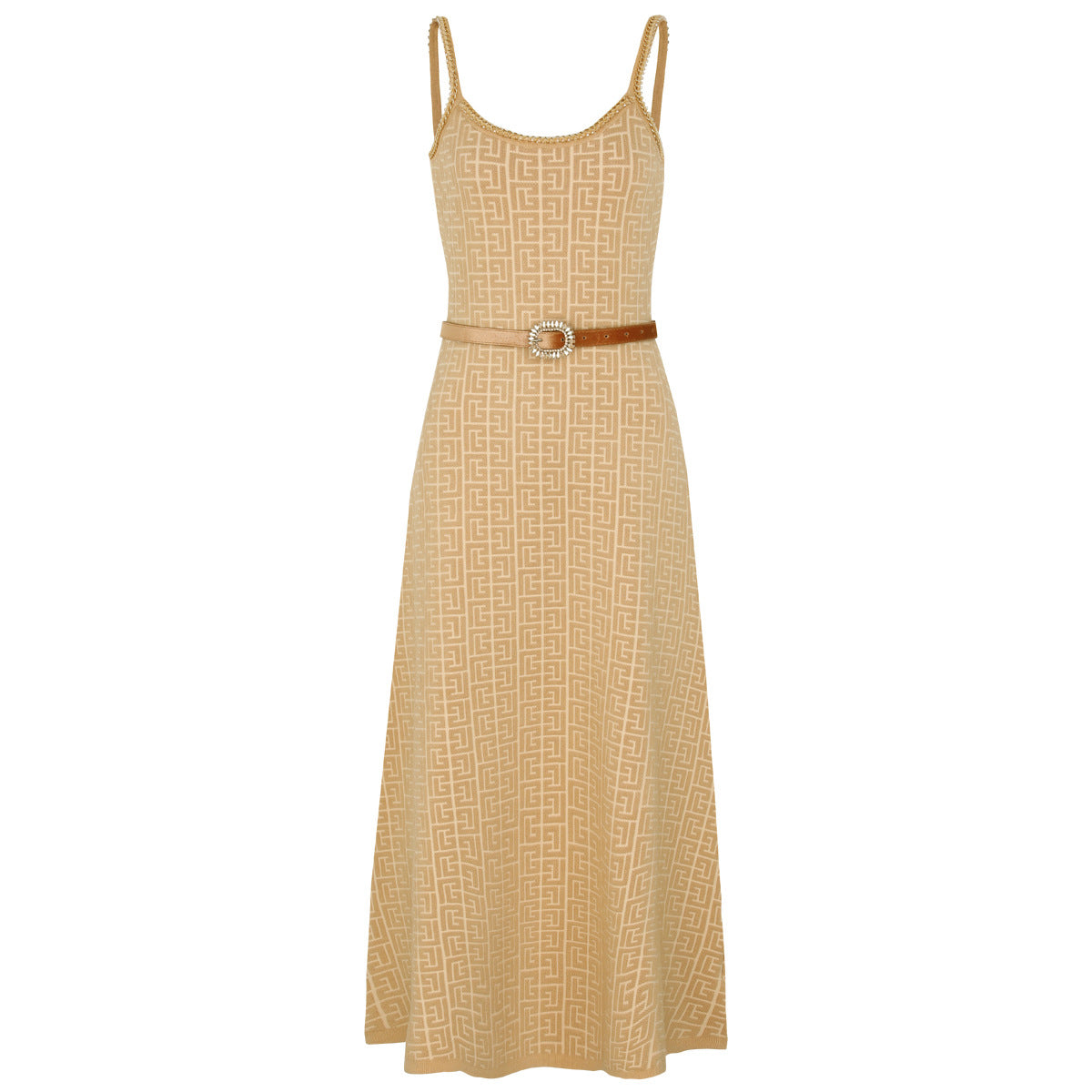Women's Quality Fashion Knitted Popular Chain Belt Dresses