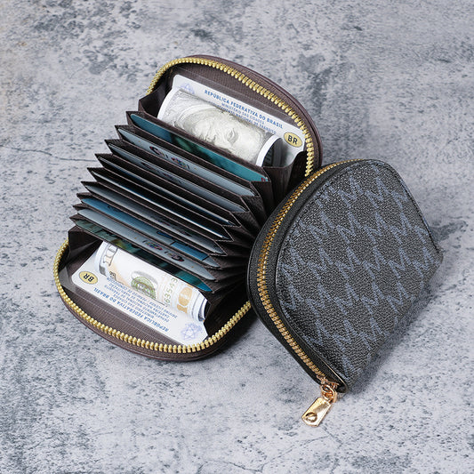 Slouchy Female Organ Zipper Document Bank Card Holder
