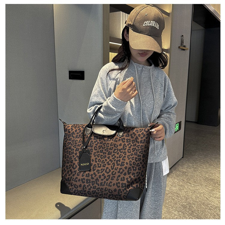 Women's Large Capacity Fashion Leopard Print Leisure Travel Bags