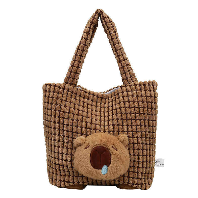 Hand Creative Cute Capybara Doll Storage Handbags