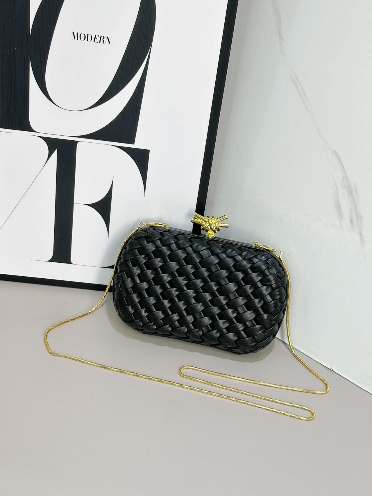 Dinner Woven Box Clutch Layer Leather Original Order Bags