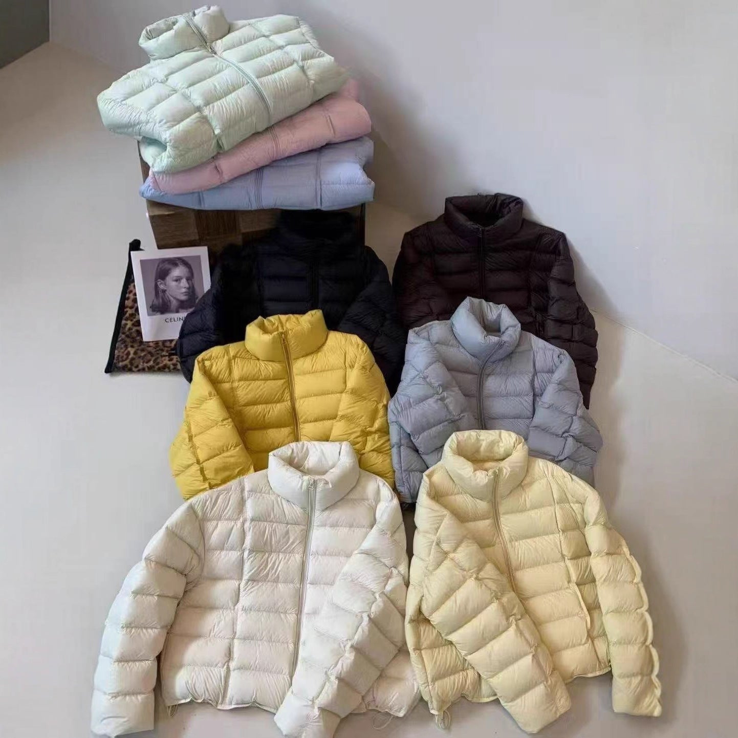 Women's Rib Temperament White Duck Down Light Jackets