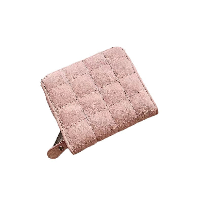 Women's Mini Short Zipper Cute Embroidered Ladies Wallets