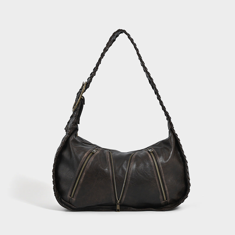 Women's Red Underarm Niche Design Large Capacity Armpit Bags