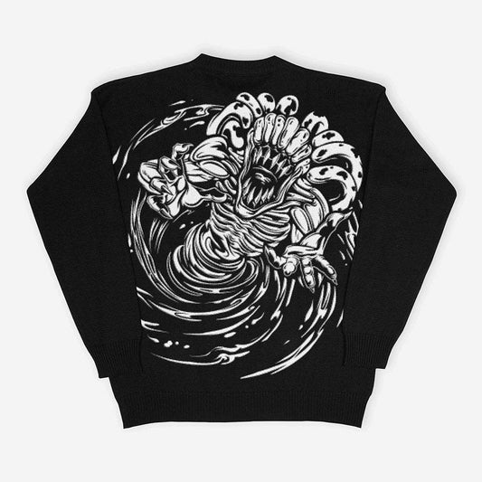 Gothic Cartoon Pattern Hip Hop Knitted Sweaters