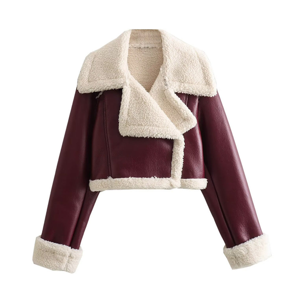 Women's Versatile Lapel Side Zipper Flight Jackets