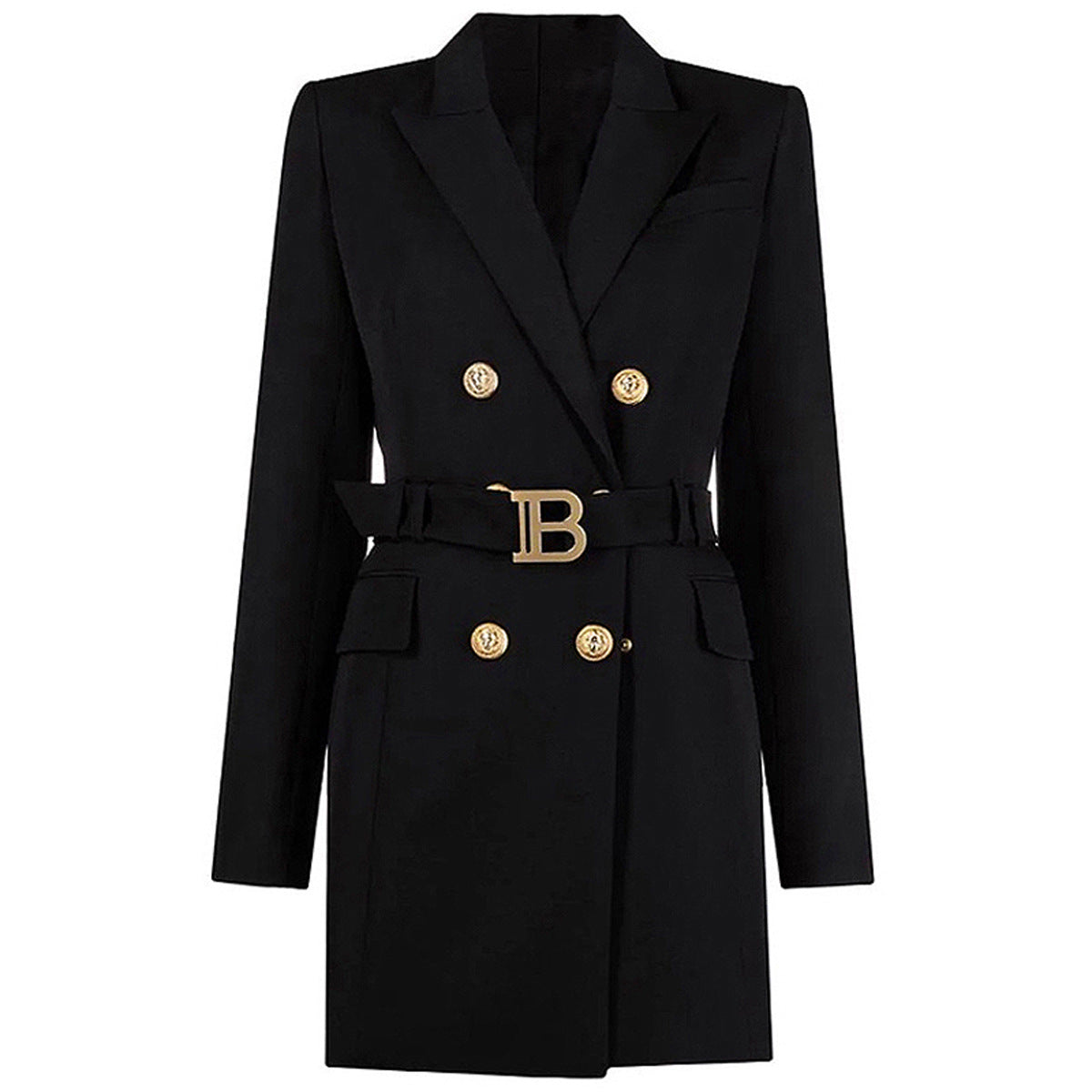 Women's Fashion Advanced Solid Color Belt Long Dresses