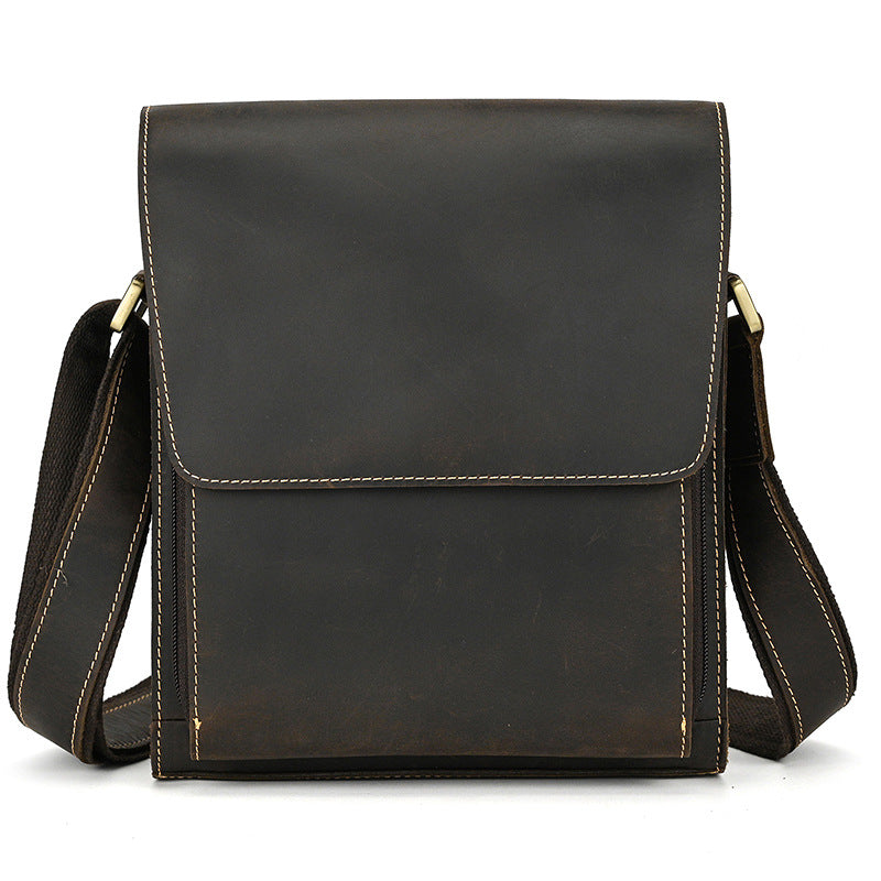 Men's Leather Crazy Horse First Layer Cowhide Men's Shoulder Bags
