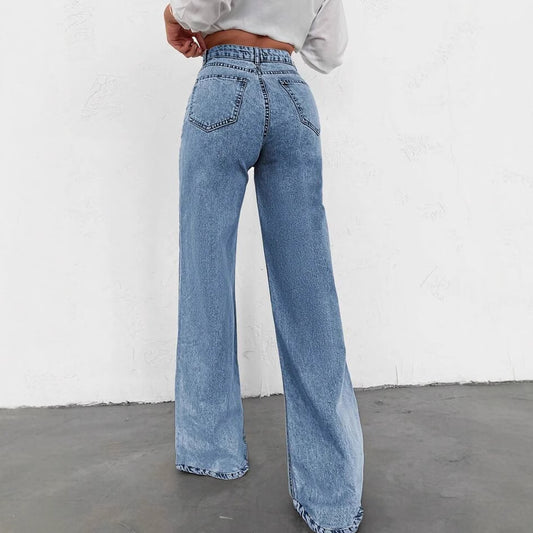 Women's Straight Spring Loose Slimming Casual Wide Jeans