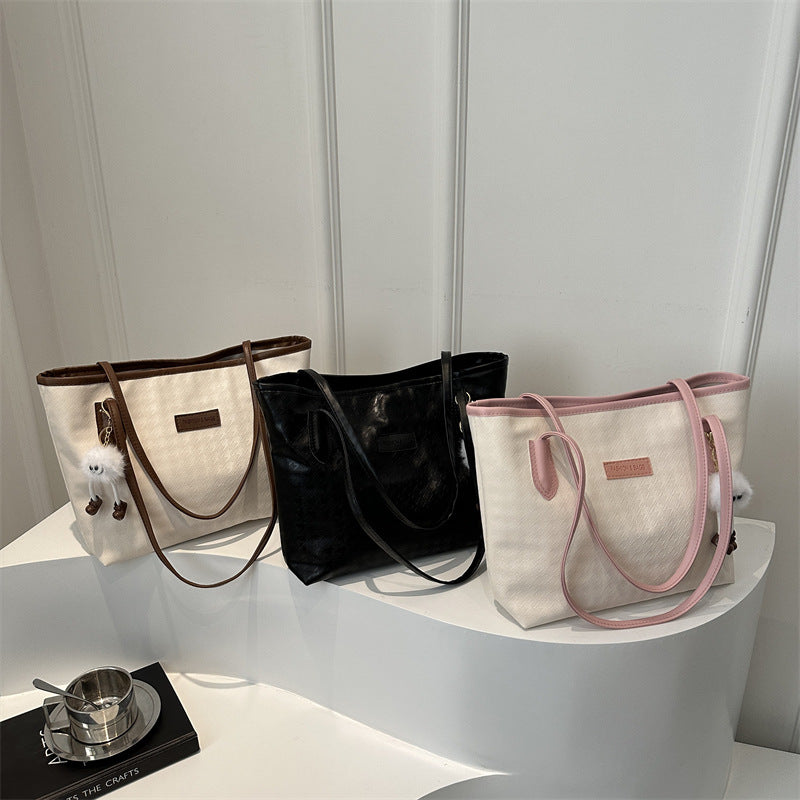 Women's Large Capacity Texture College Class Commuter Shoulder Bags