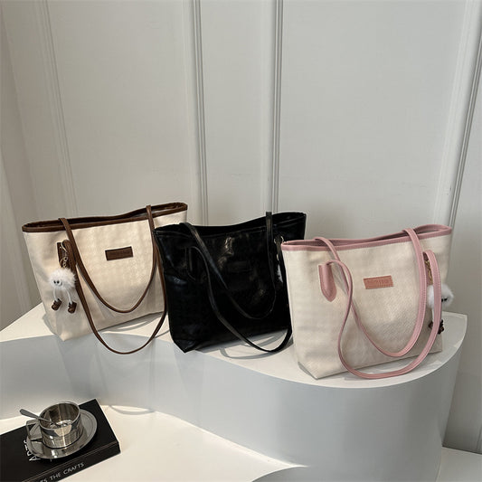 Women's Large Capacity Texture College Class Commuter Shoulder Bags