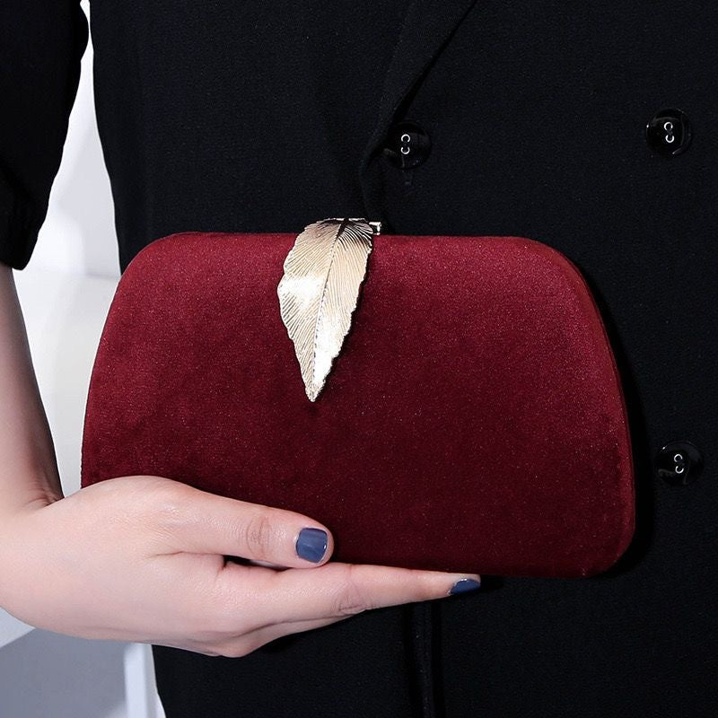 Women's Veet Dinner Rhinestone Clutch Suede Party Evening Bags