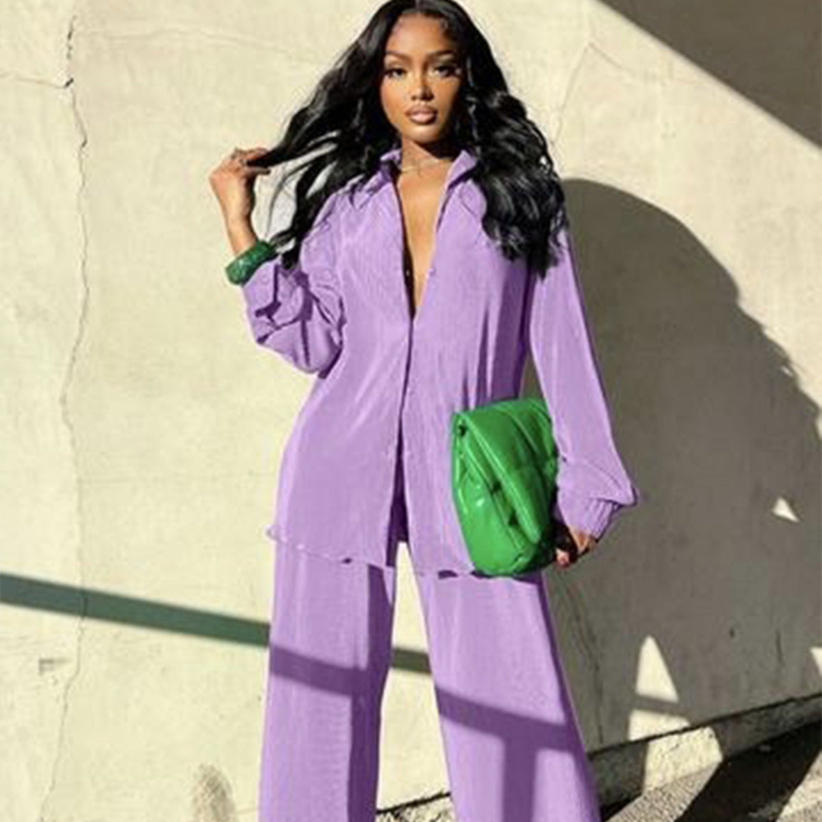 Women's Elegant Solid Color Trousers Two-piece Suits
