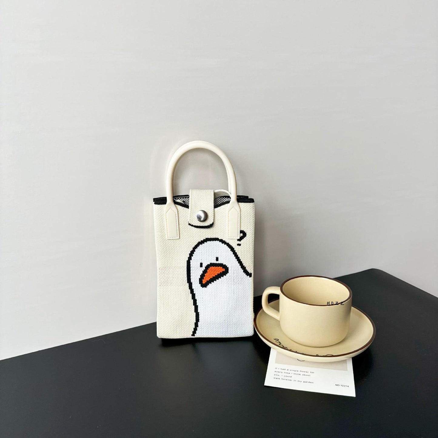 High Sense Mobile Cartoon Knitted Dopamine Bags