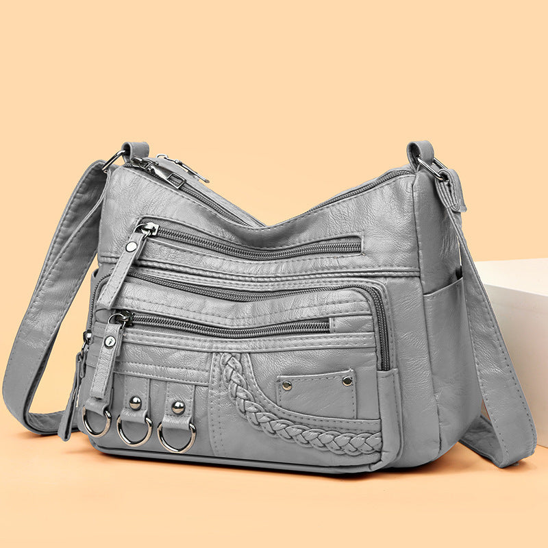 Women's Versatile Mother's Washed Large Capacity Crossbody Bags
