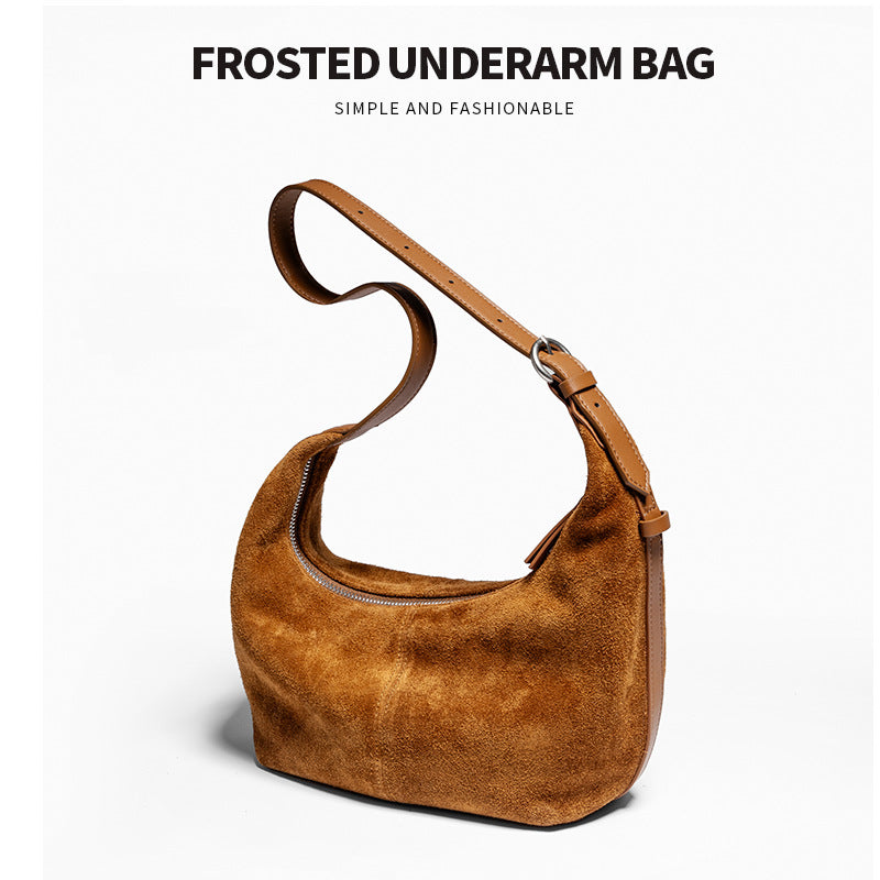 Women's Underarm Retro Style Suede Matte Crossbody Bags