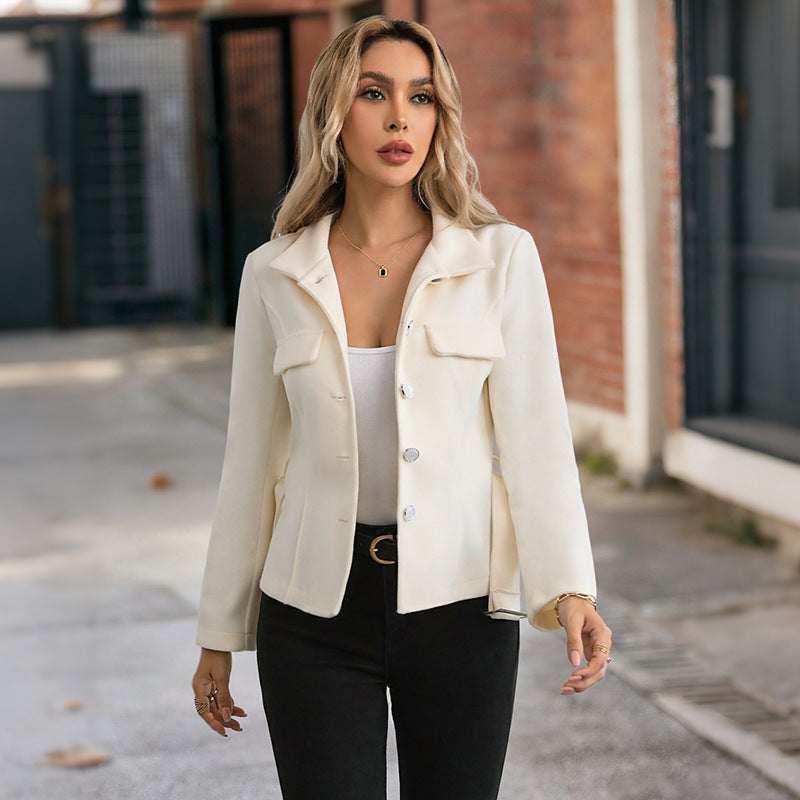 Elegant Commute Style With Stand-up Collar Coats