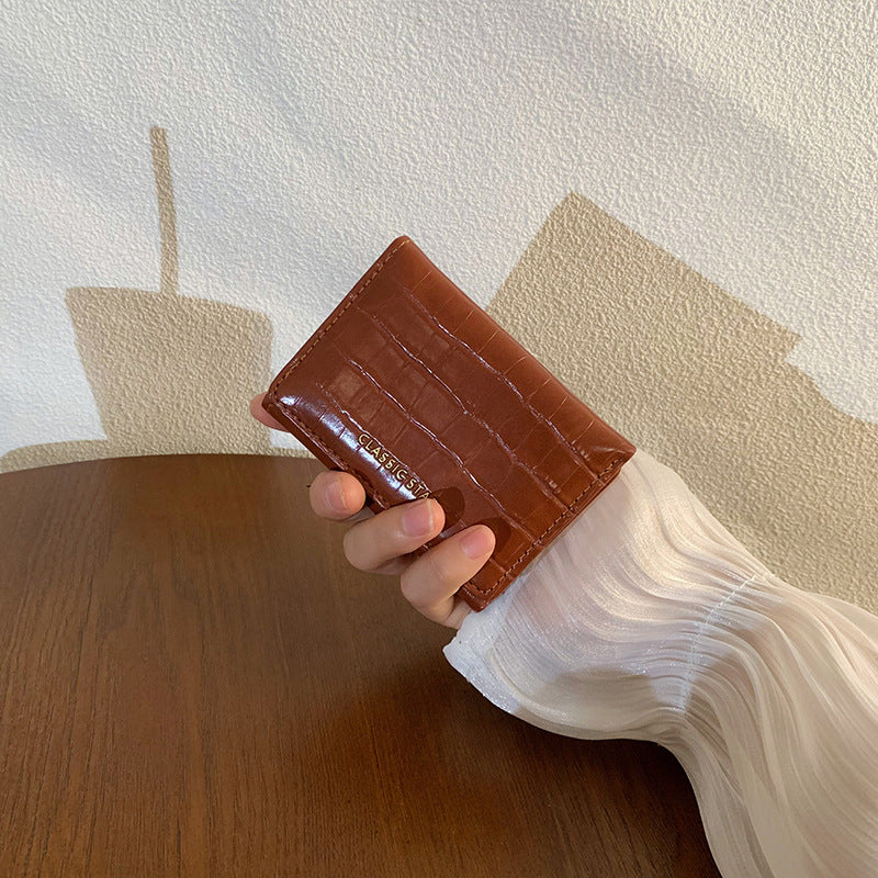 Women's Short Authentic Leather Tactile Feel Mini Ladies Wallets