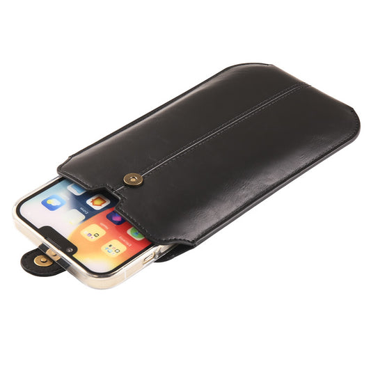 Lightweight Magnetic Snap Leather Male Elderly Vertical Phone Bags