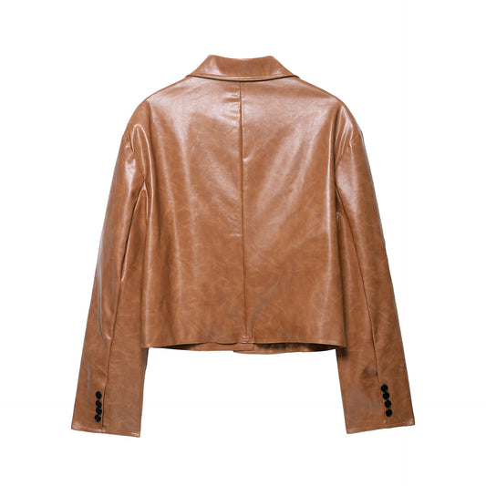Women's Fashion Polo Collar Loose Western Style Jackets