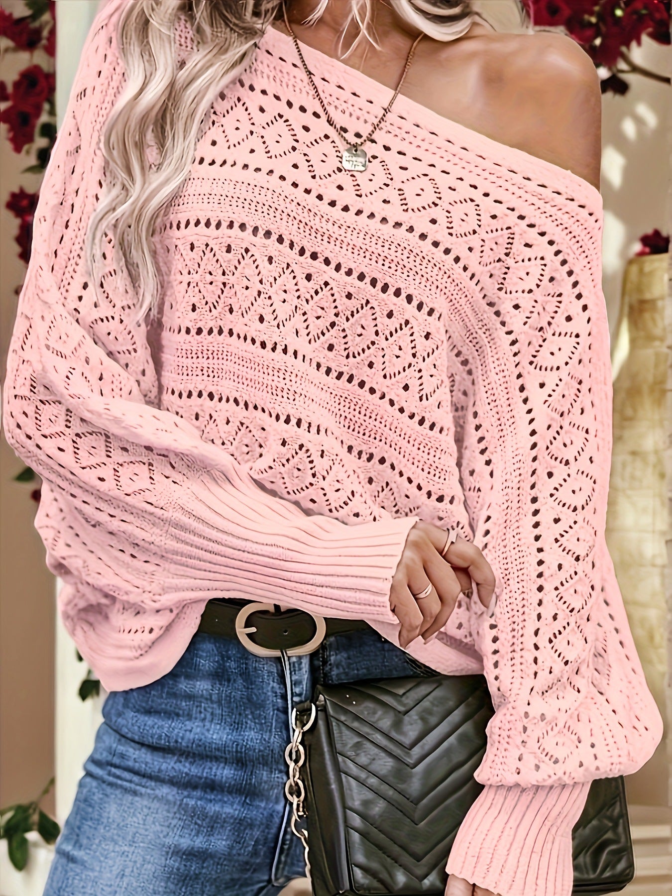 Women's Sexy Pullover Simple Solid Color Long Sweaters