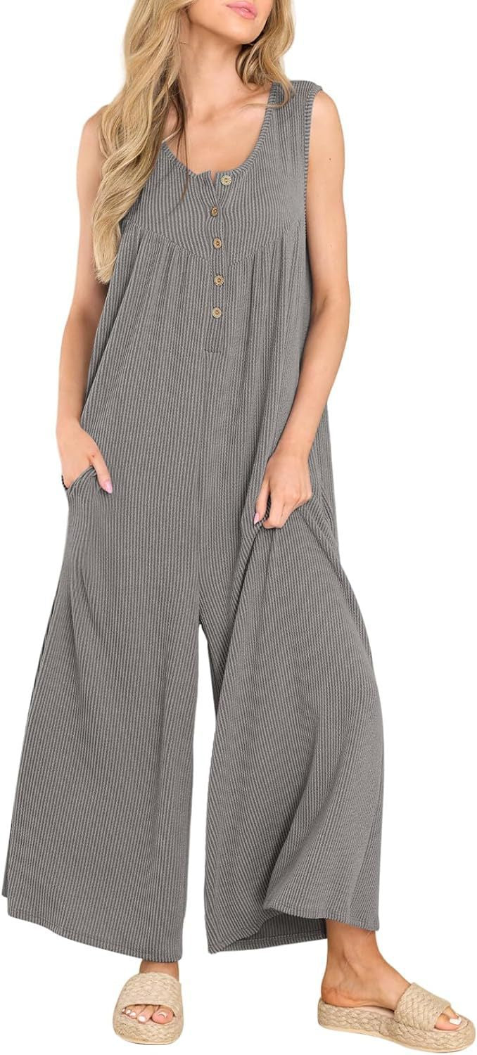 Attractive Slouchy Women's Fresh Casual Pocket Women's Jumpsuit/clothing