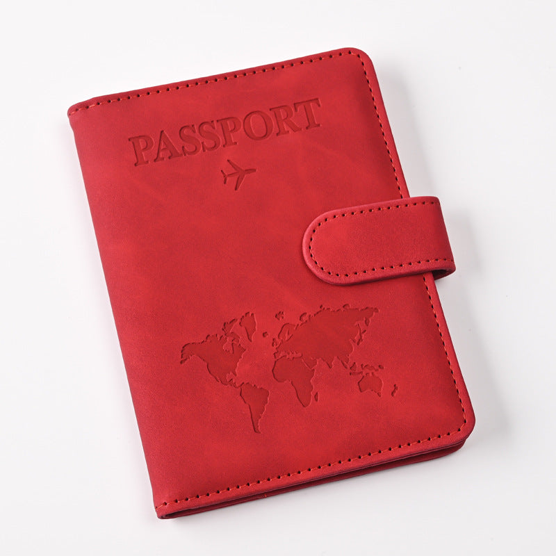 Map Magnetic Passport Tag Suit Straight Card Holder