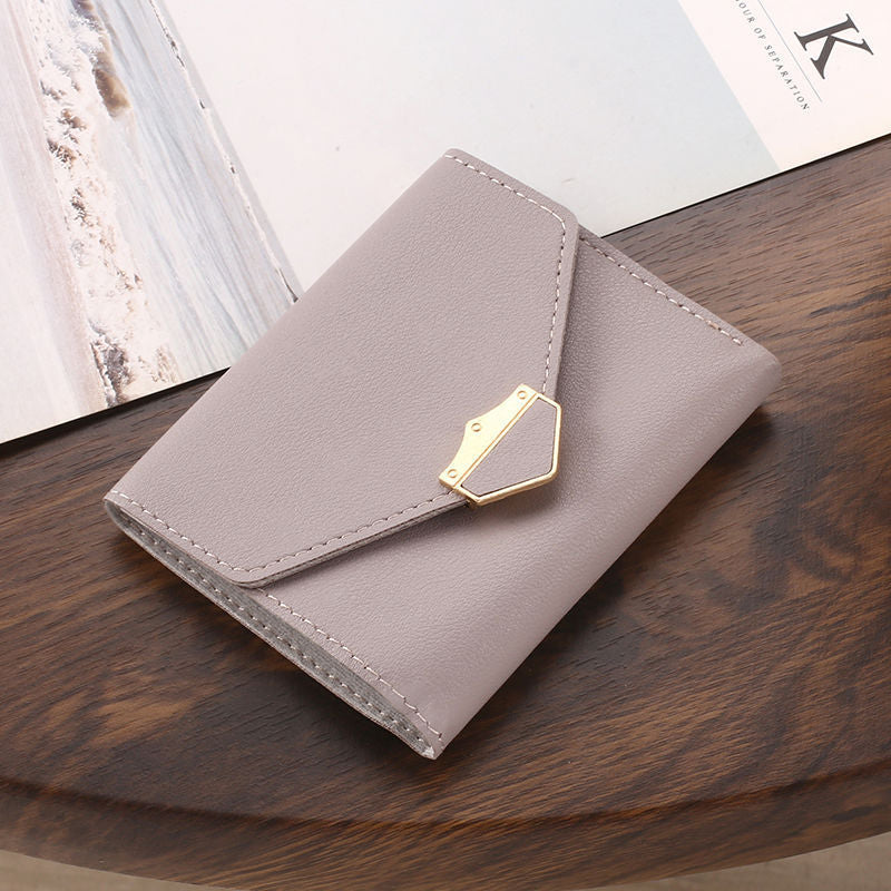 Women's Three Short Folding Design Simple Ladies Wallets