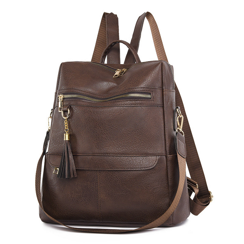 Women's Korean Fashion Solid Color Large Capacity Backpacks