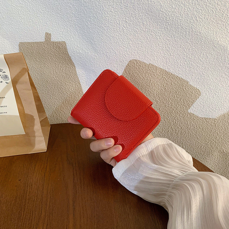 Simple Style Dopamine Color Matching Korean Ladies Wallets