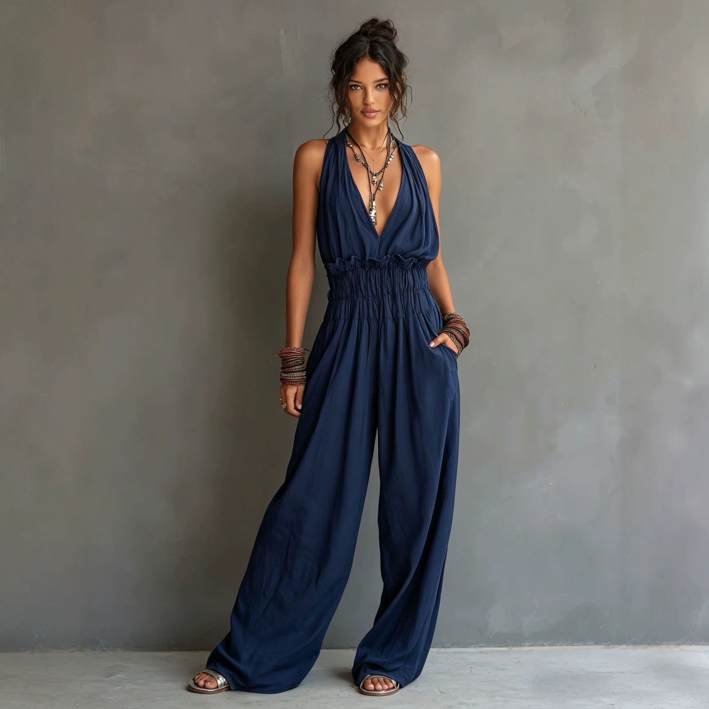 Women's Summer French Beach Vacation Afternoon Tea Women's Jumpsuit/clothing