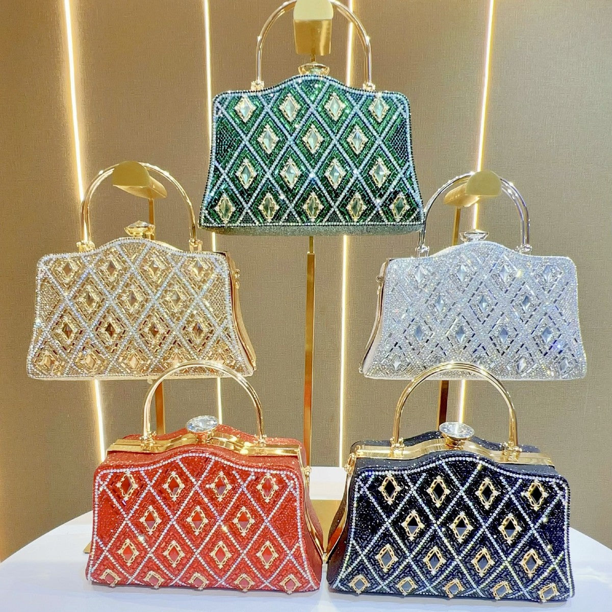 Women's Capacity Banquet Full Diamond High-grade Light Evening Bags