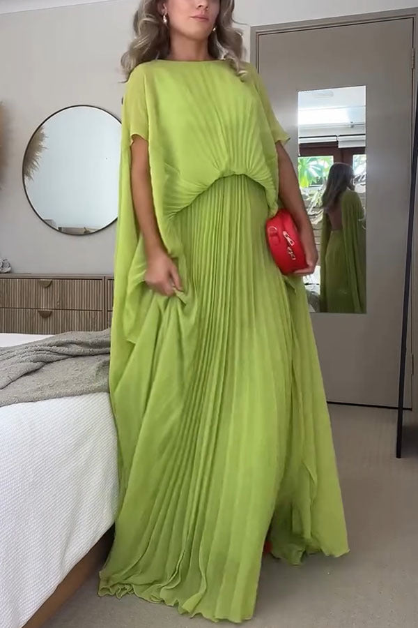 Women's Solid Color Pleated Oversized Swing Fashion Dresses