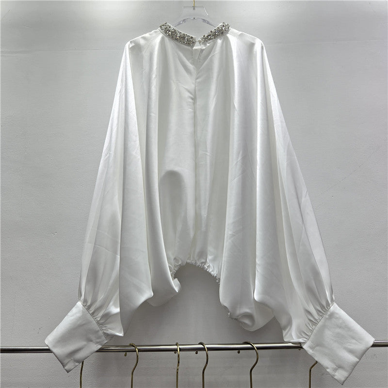 Women's Personality Diamond Loose Shirt Autumn Niche Design Blouses