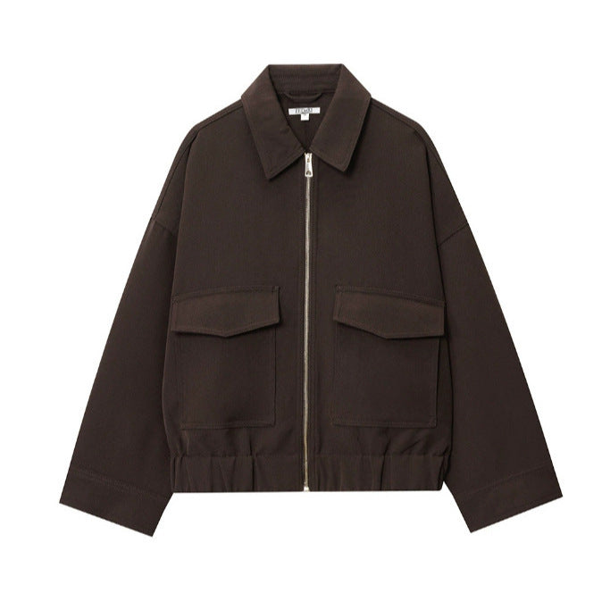 Women's Casual Loose Fitting Pocket Decoration Jackets