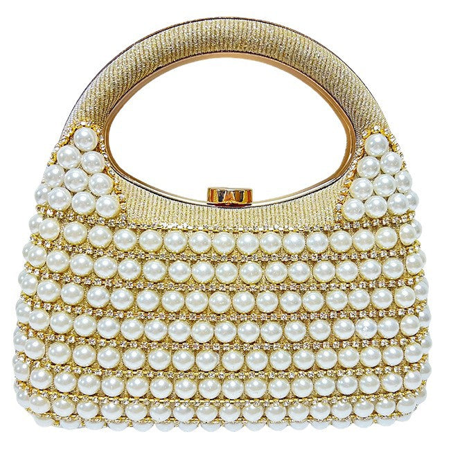 Women's Design French Delicate Pearl Clutch Versatile Handbags