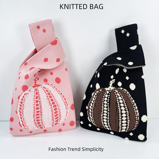 Soft Glutinous Pumpkin Knitted Fashionable Large Handbags
