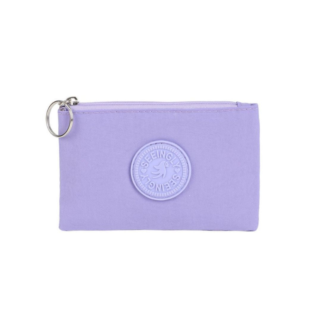 Cool Glamorous Zipper Nylon Solid Color Card Holder