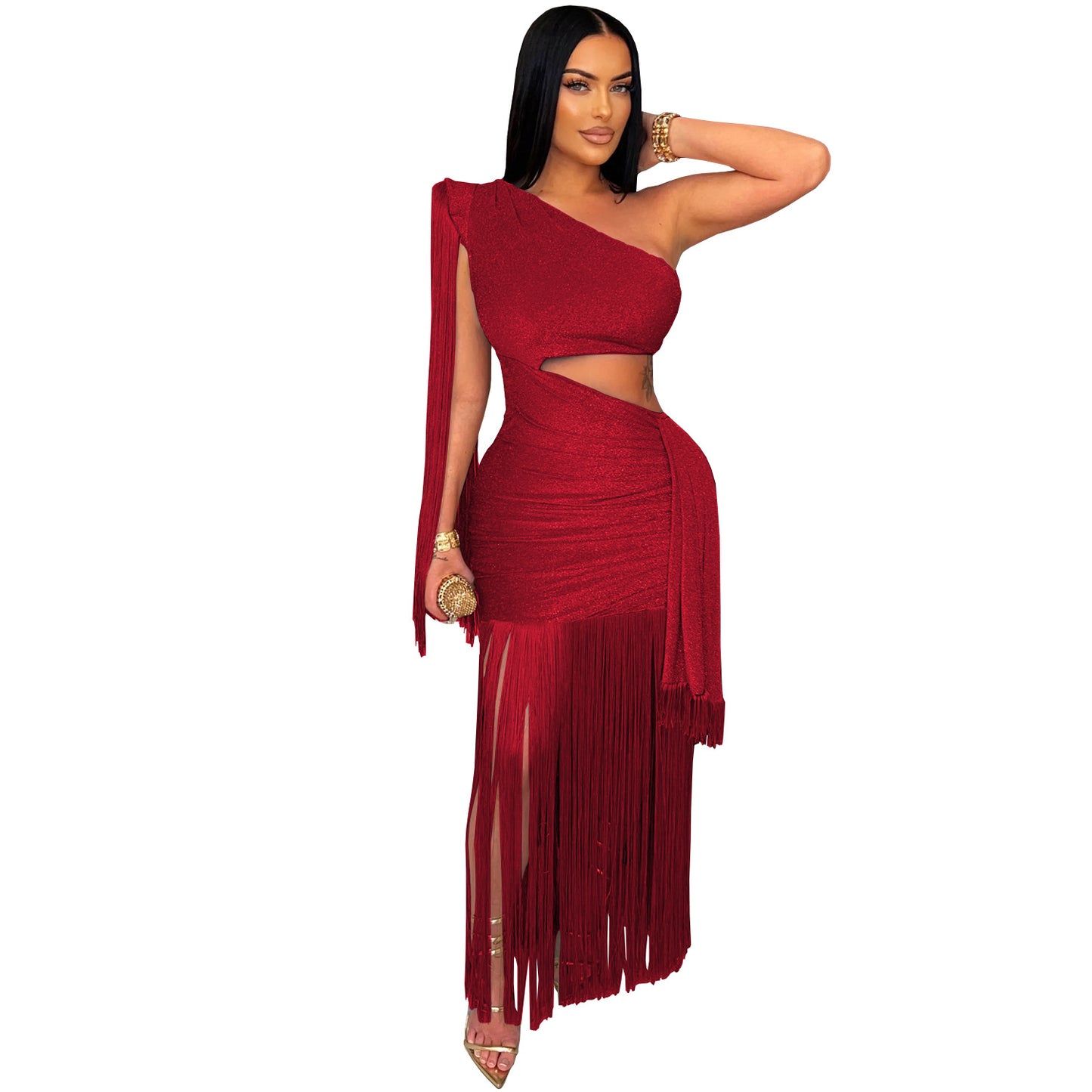 Women's Fashion Wear Sexy Casual Shoulder Tassel Dresses
