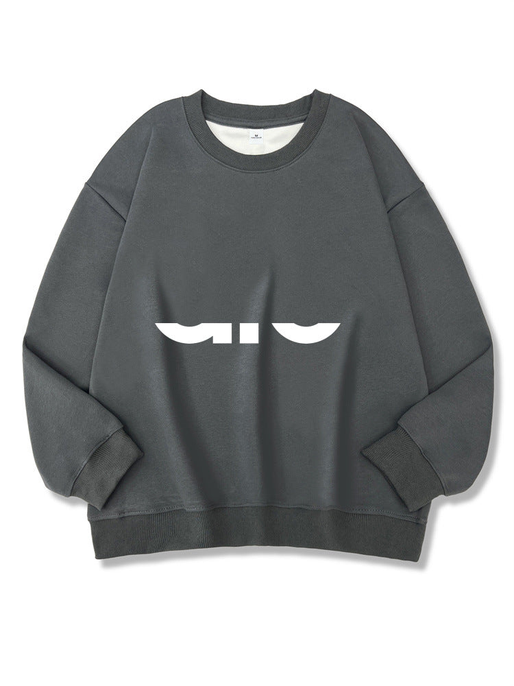 Women's Long Sleeve Composite Interloop Fashion Casual Loose Round Women's Sweater, Sweater