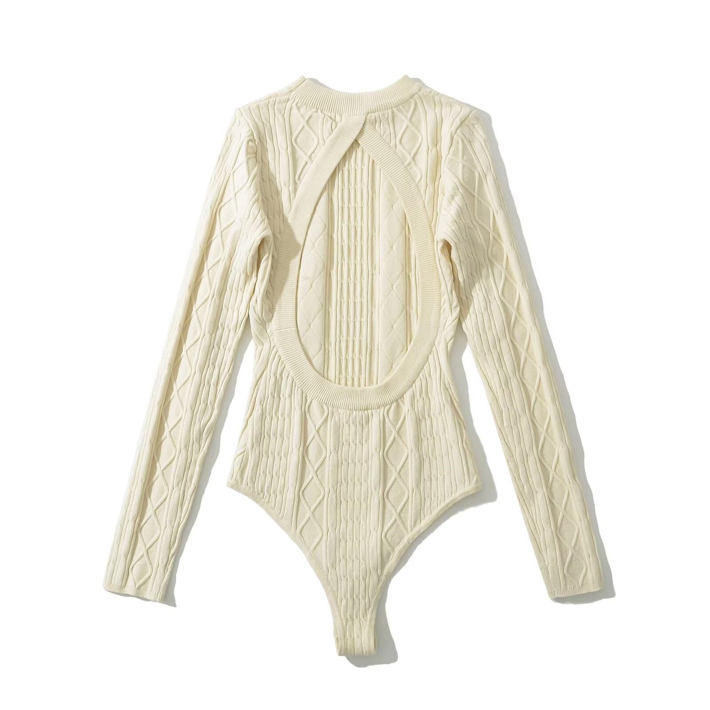 Hot Design Sense Hollow Backless Twisted Knitted Female Knitwear