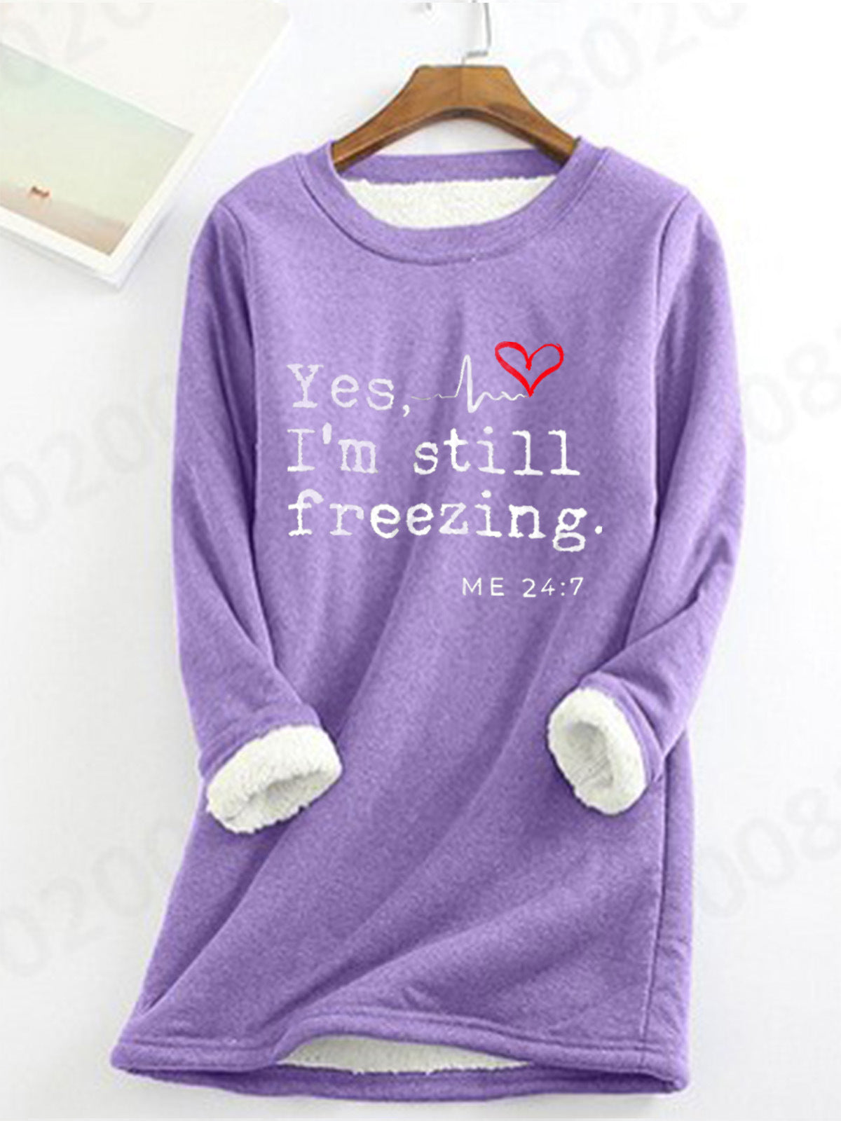 Glamorous Fleece-lined Thermal Base Printing Series Women's Sweater, Sweater